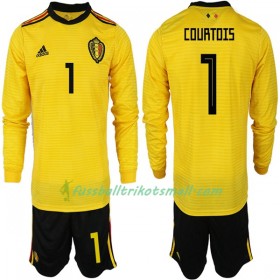 Fußballtrikots Belgien COURTOIS 1 Kinder WM 2018 Langarm Auswärts-trikot kaufen